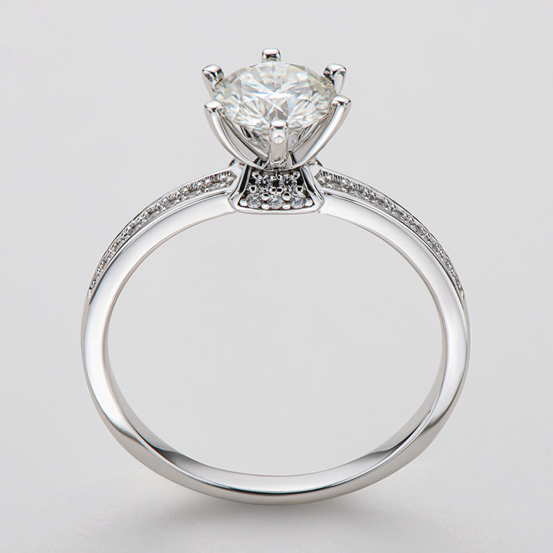 925 Sterling Silver Classic Round Cut Pave CZ Ring