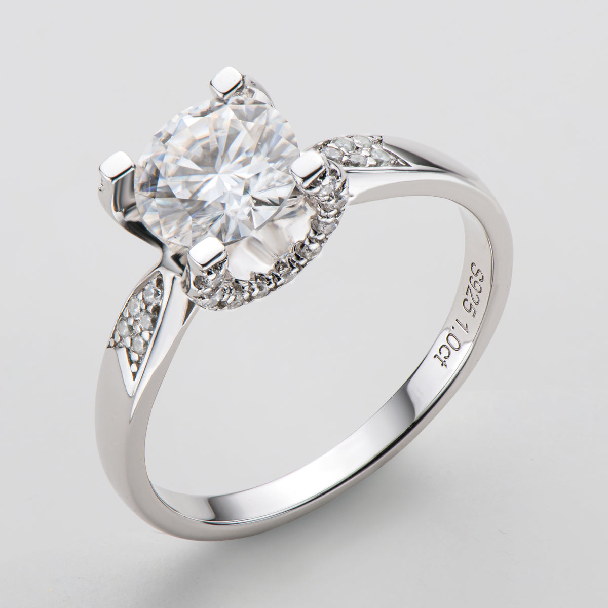 925 Sterling Silver Classic Round Cut CZ Multi Stone Setting Ring