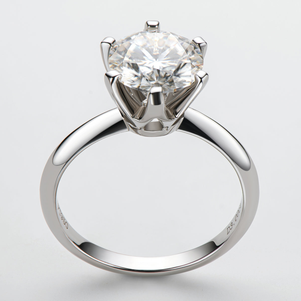 925 Sterling Silver Classic Round Brilliant Cut CZ Solitaire Ring