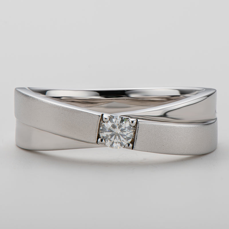 925 Sterling Silver Round Cut CZ Men's Wedding Band