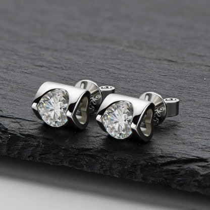 925 Sterling Silver Classic Round Cut Stud Earrings