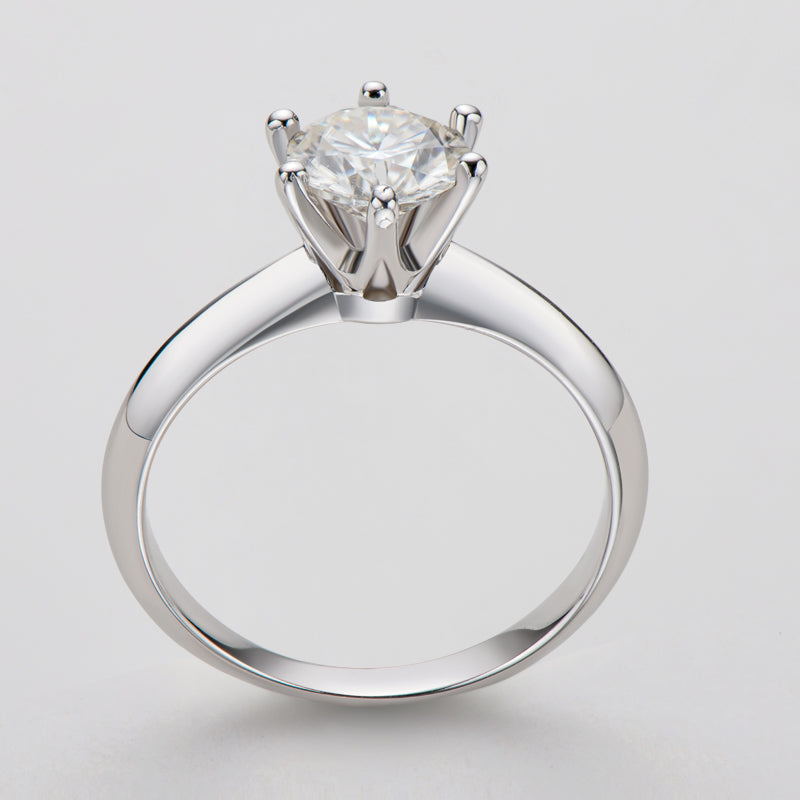 925 Sterling Silver Classic Round Cut CZ Six Prong Solitaire Ring