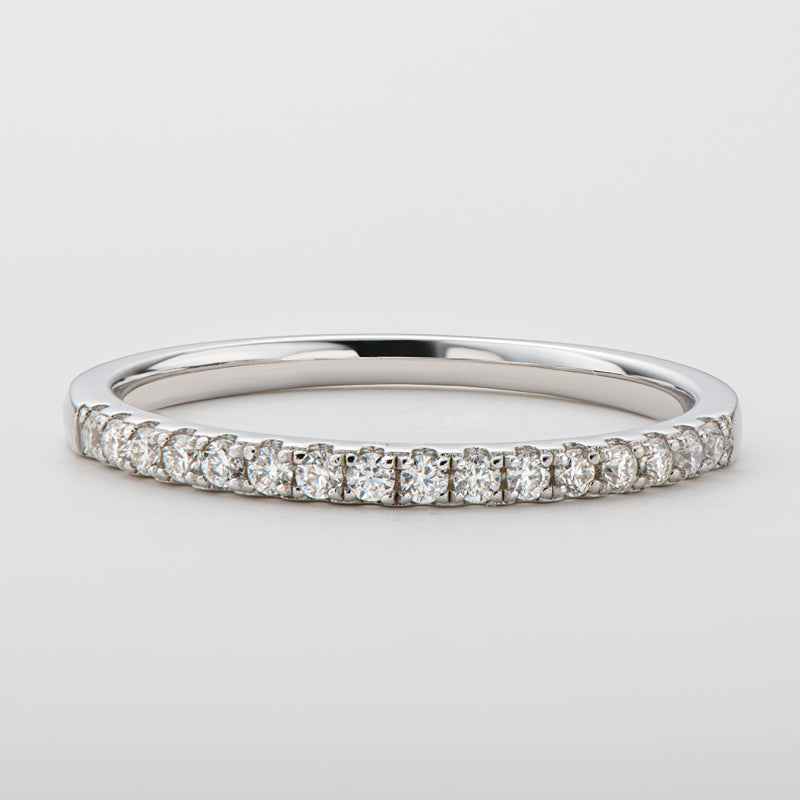 925 Sterling Silver Round Cut Cz Half Eternity Wedding Band