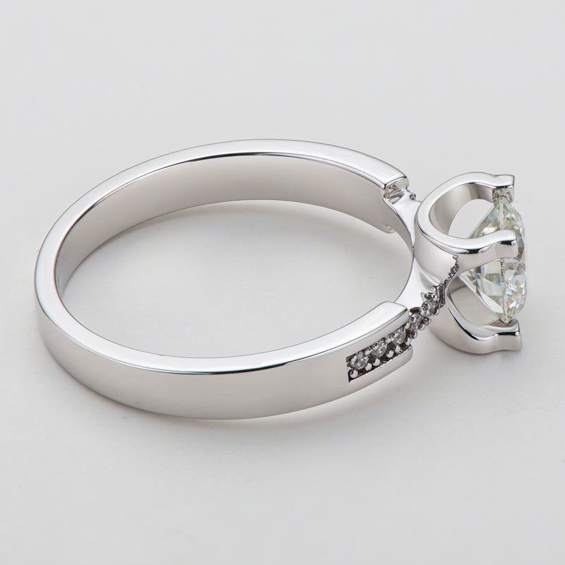 925 Silver Sterling Classic Round Cut CZ Semi Pave Setting Rings