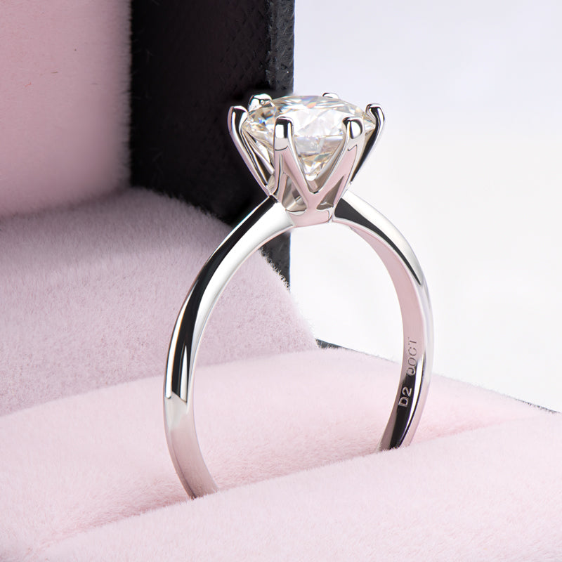 925 Sterling Silver Classic Round Brilliant Cut CZ Solitaire Ring