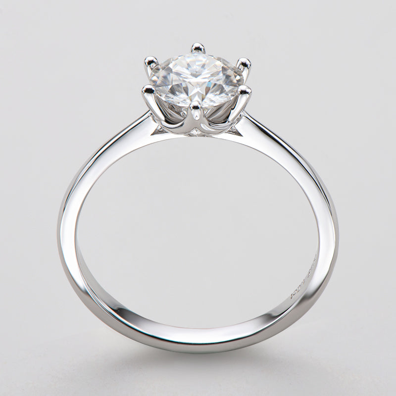 925 Sterling Silver Classic Round Cut CZ Six Prong Solitaire Rings