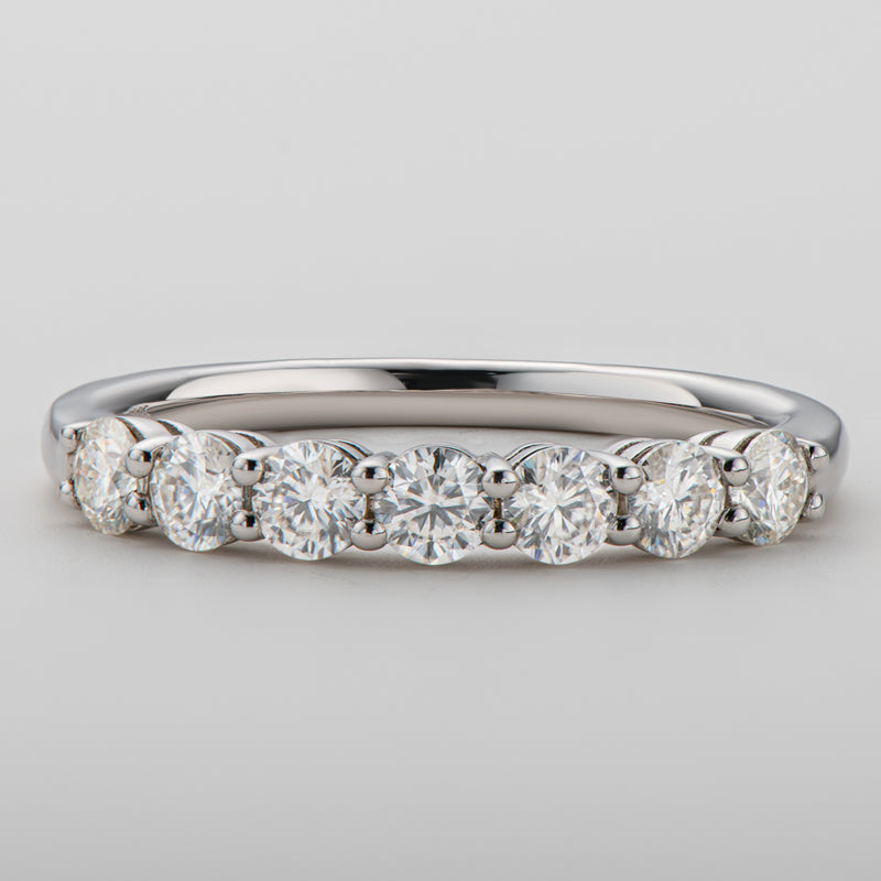 925 Sterling Silver Round Cut CZ Half Eternity Band