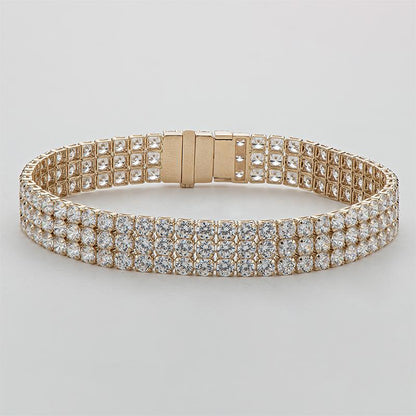 925 Sterling Silver Round Cut Created Diamond Tennis Bracelet