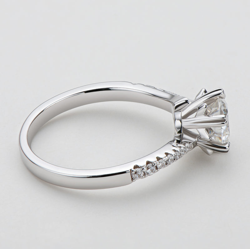 925 Sterling Silver Round Cut CZ Swirl Ring