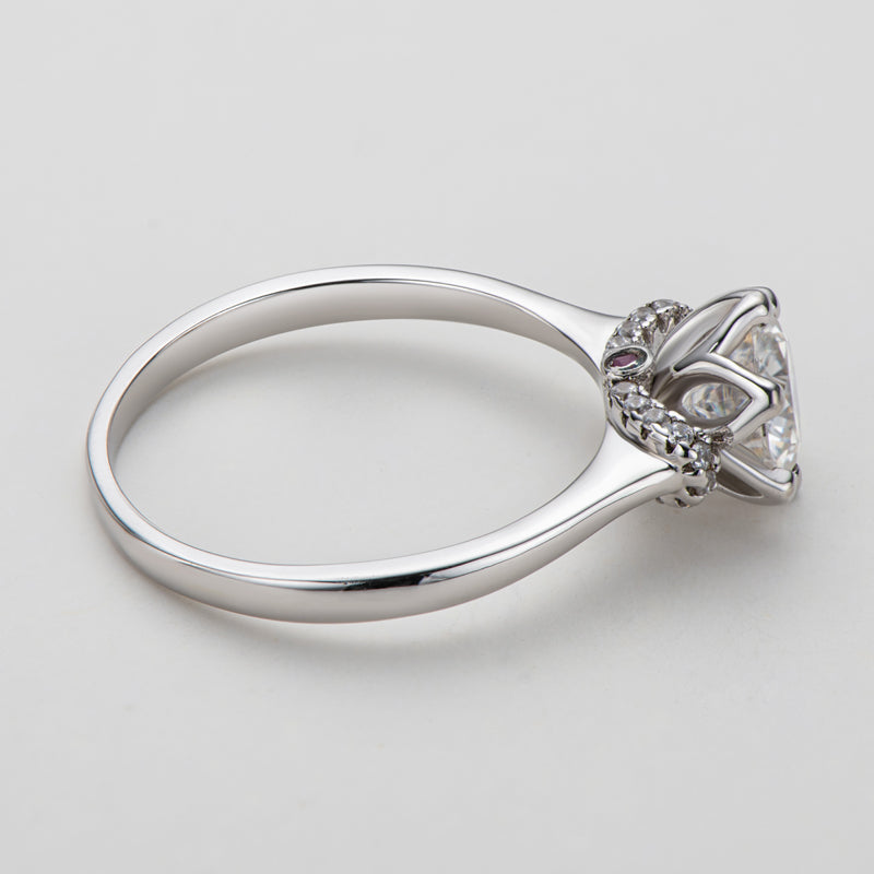 925 Sterling Silver  Classic Round Cut CZ Love Solitaire Ring