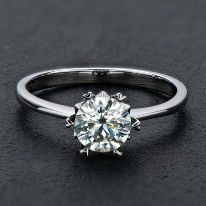 925 Sterling Silver Classic Round Cut CZ Solitaire Ring