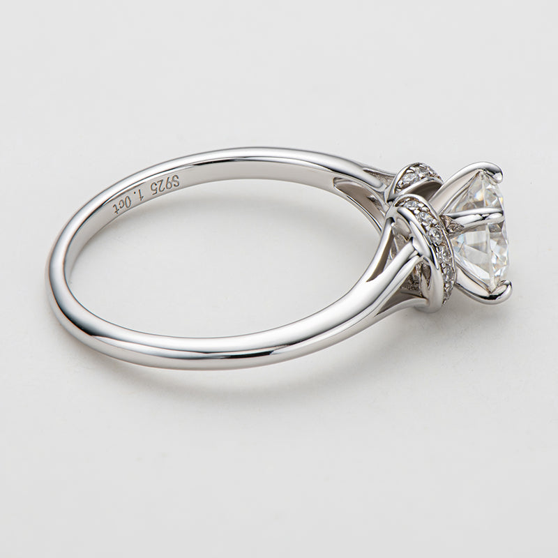 925 Sterling Silver Classic Round Cut Cluster CZ Ring