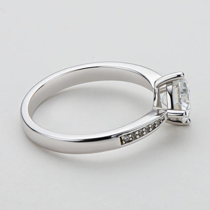 925 Sterling Silver Classic Round Cut CZ Micro Setting Ring