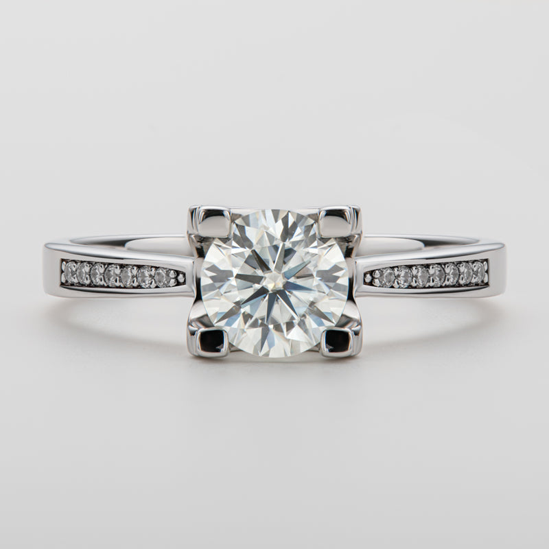 925 Silver Sterling Classic Round Cut CZ Pave Ring