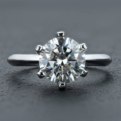 925 Sterling Silver Classic Round Brilliant Cut CZ Solitaire Ring