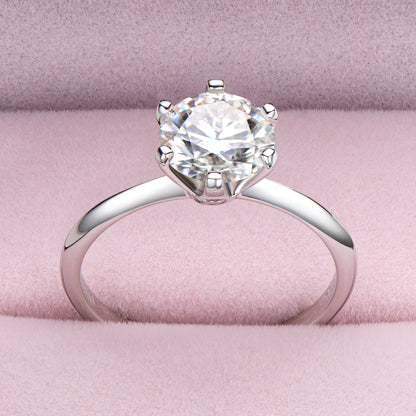 925 Sterling Silver Classic Round Brilliant Cut CZ Solitaire Ring