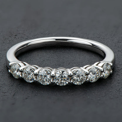 925 Sterling Silver Round Cut CZ Half Eternity Band