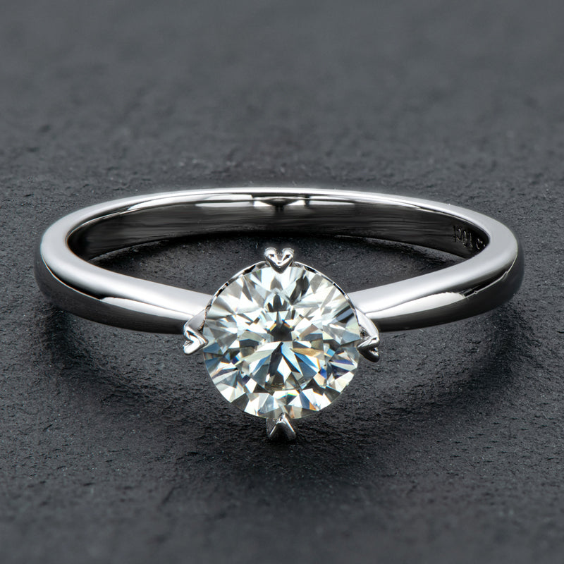 925 Sterling Silver  Classic Round Cut CZ Four Prong Solitaire Ring