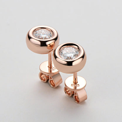 925 Sterling Silver Classic Round Cut Stud Earrings