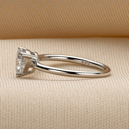 925 Sterling Silver Trillion Cut CZ Solitaire Ring