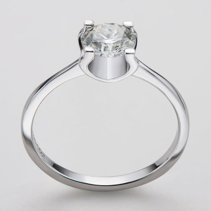 925 Sterling Silver Classic Round Cut CZ Solitaire Ring