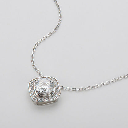 925 Sterling Silver Classic Brilliant Round CZ Pendant Necklace