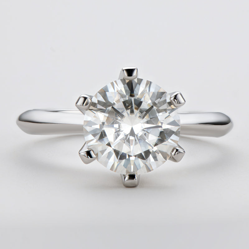 925 Sterling Silver Classic Round Brilliant Cut CZ Solitaire Ring