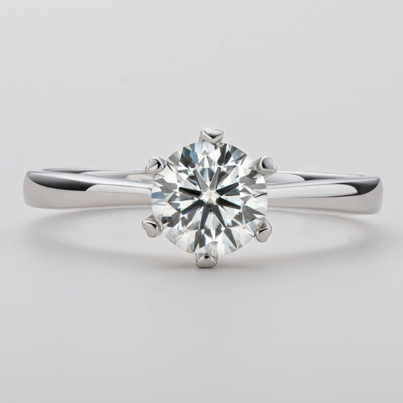 925 Sterling Silver Classic Round Cut CZ Six Prong Solitaire Ring