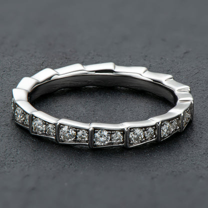 925 Sterling Silver Round Cut CZ  Eternity Wedding Band