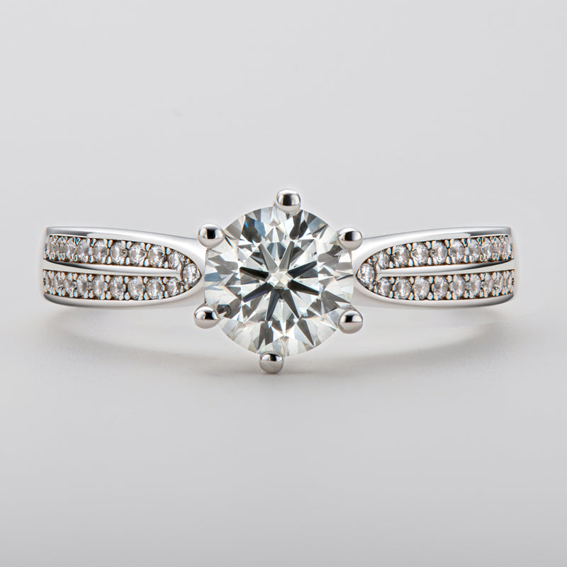 925 Sterling Silver Classic Six Prong Round Cut CZ  Ring