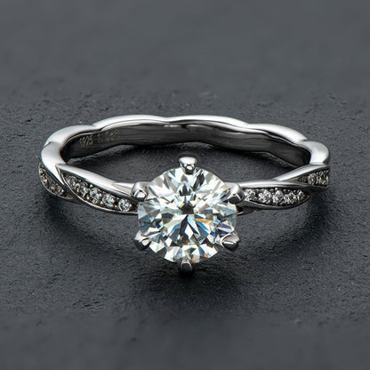 925 Sterling Silver Classic Round Cut Semi Pave CZ Ring