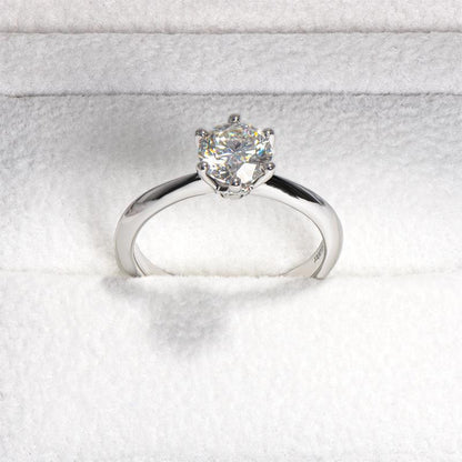 925 Sterling Silver Classic Round Brilliant Cut CZ Solitaire Ring