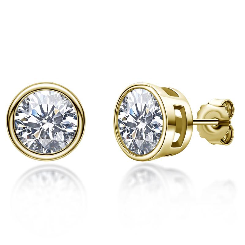 925 Sterling Silver Brilliant Round Cut Cubic Zirconia Stud Earrings