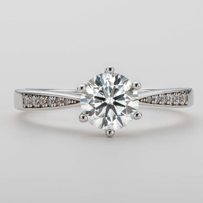 925 Sterling Silver Classic Round Cut CZ Six Prong Solitaire Ring