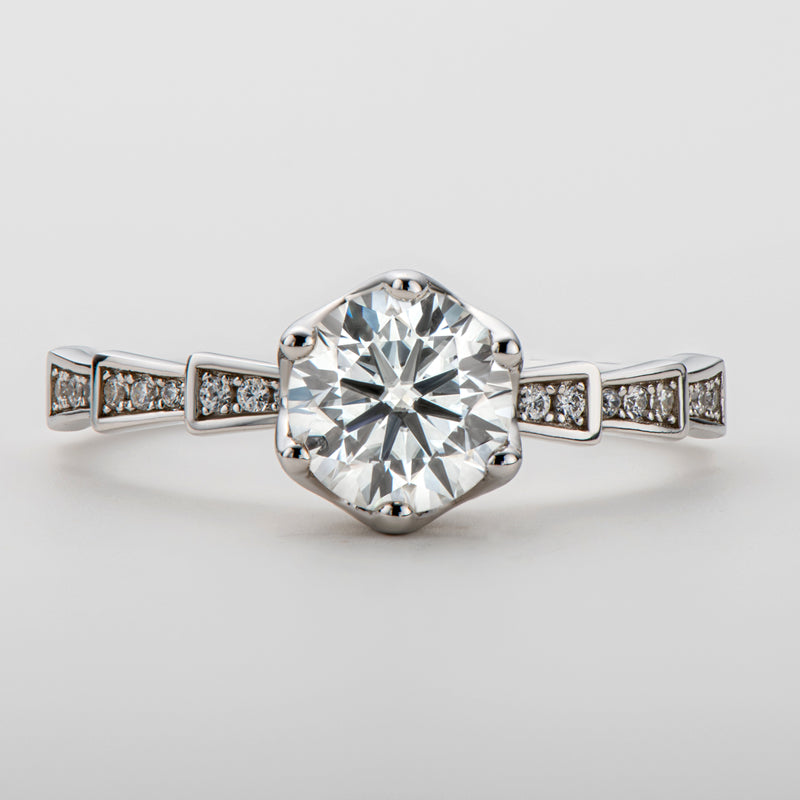 925 Sterling Silver  Classic Round Cut CZ Pave Ring