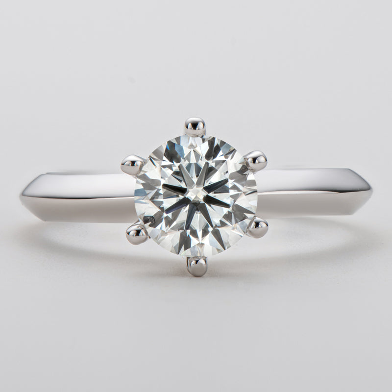 925 Sterling Silver Classic Round Cut CZ Six Prong Solitaire Ring