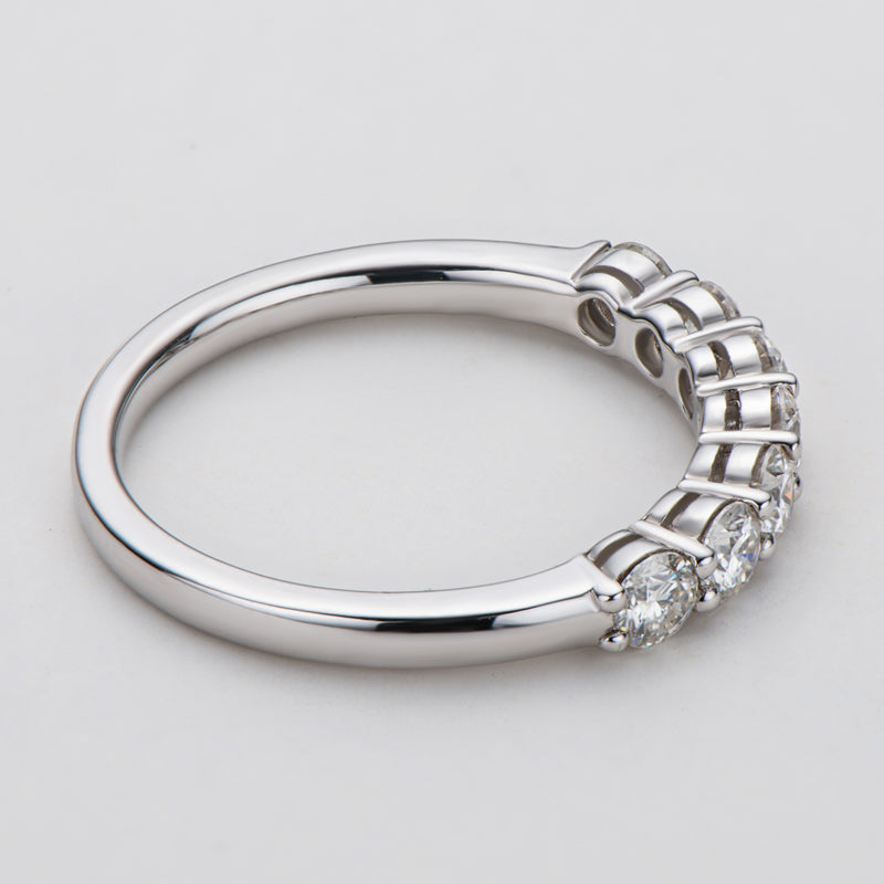 925 Sterling Silver Round Cut CZ Half Eternity Band