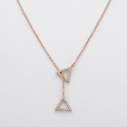 925 Sterling Silver Fashion Triangle Geometric Necklace