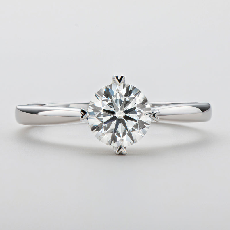 925 Sterling Silver  Classic Round Cut CZ Four Prong Solitaire Ring