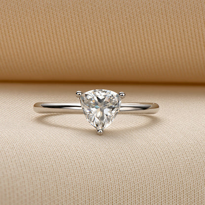 925 Sterling Silver Trillion Cut CZ Solitaire Ring