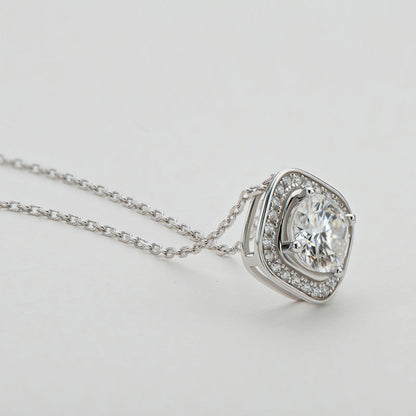 925 Sterling Silver Classic Brilliant Round CZ Pendant Necklace