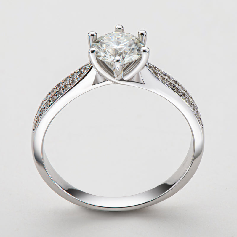 925 Sterling Silver Classic Six Prong Round Cut CZ  Ring