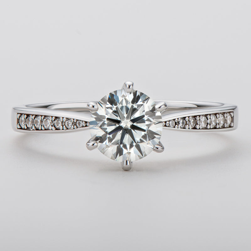 925 Sterling Silver Classic Round Cut Semi Pave CZ Ring