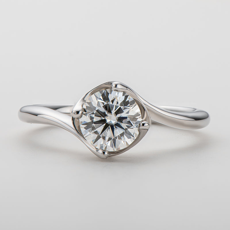 925 Sterling Silver Classic Round Cut CZ Bud Solitaire Rings