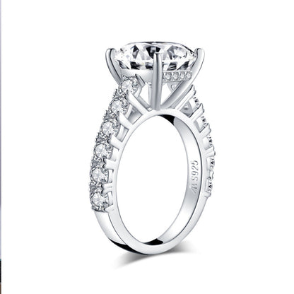 925 Sterling Silver Classic Cushion Cut CZ Diamond Ring