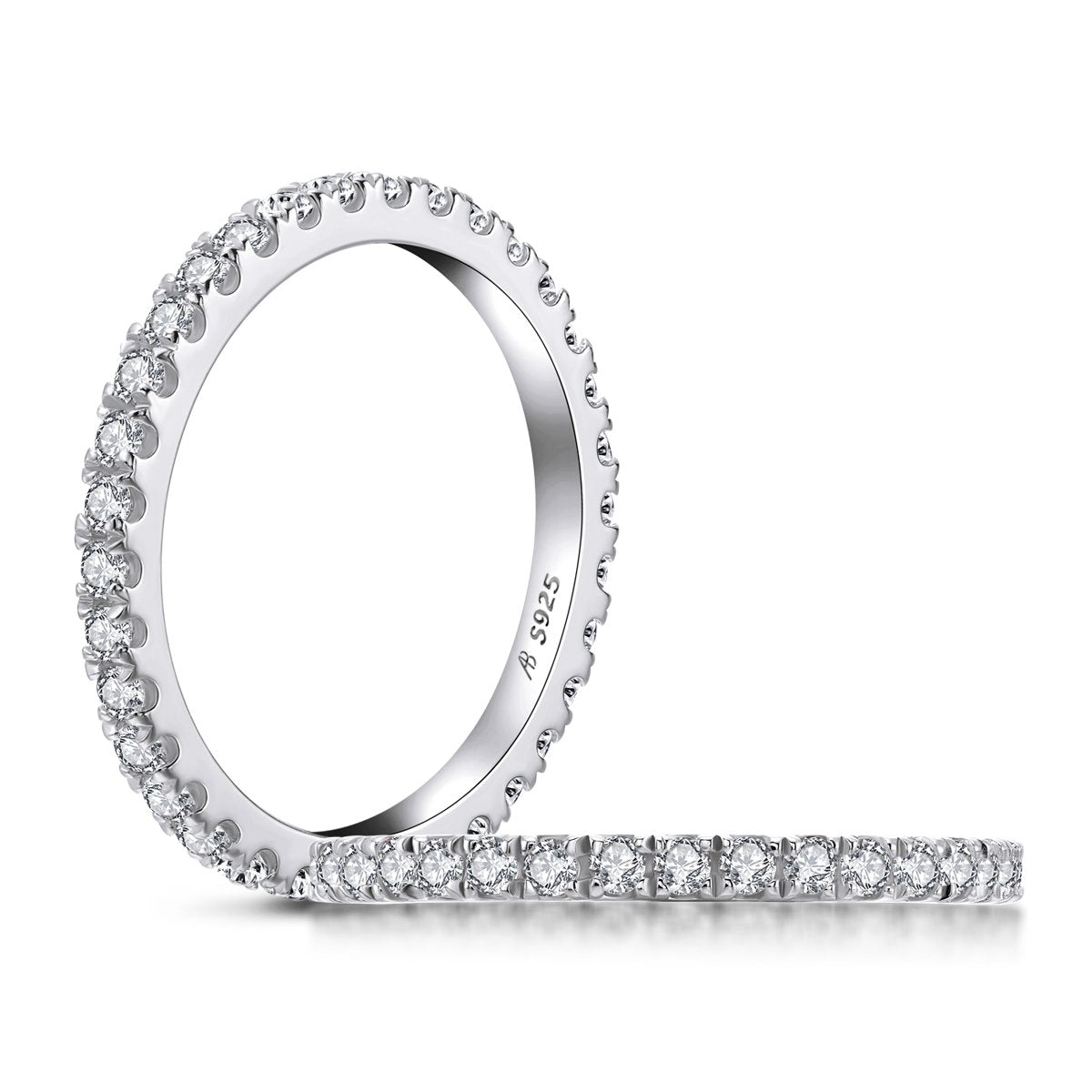 925 Sterling Silver Infinity Created CZ Eternity Band