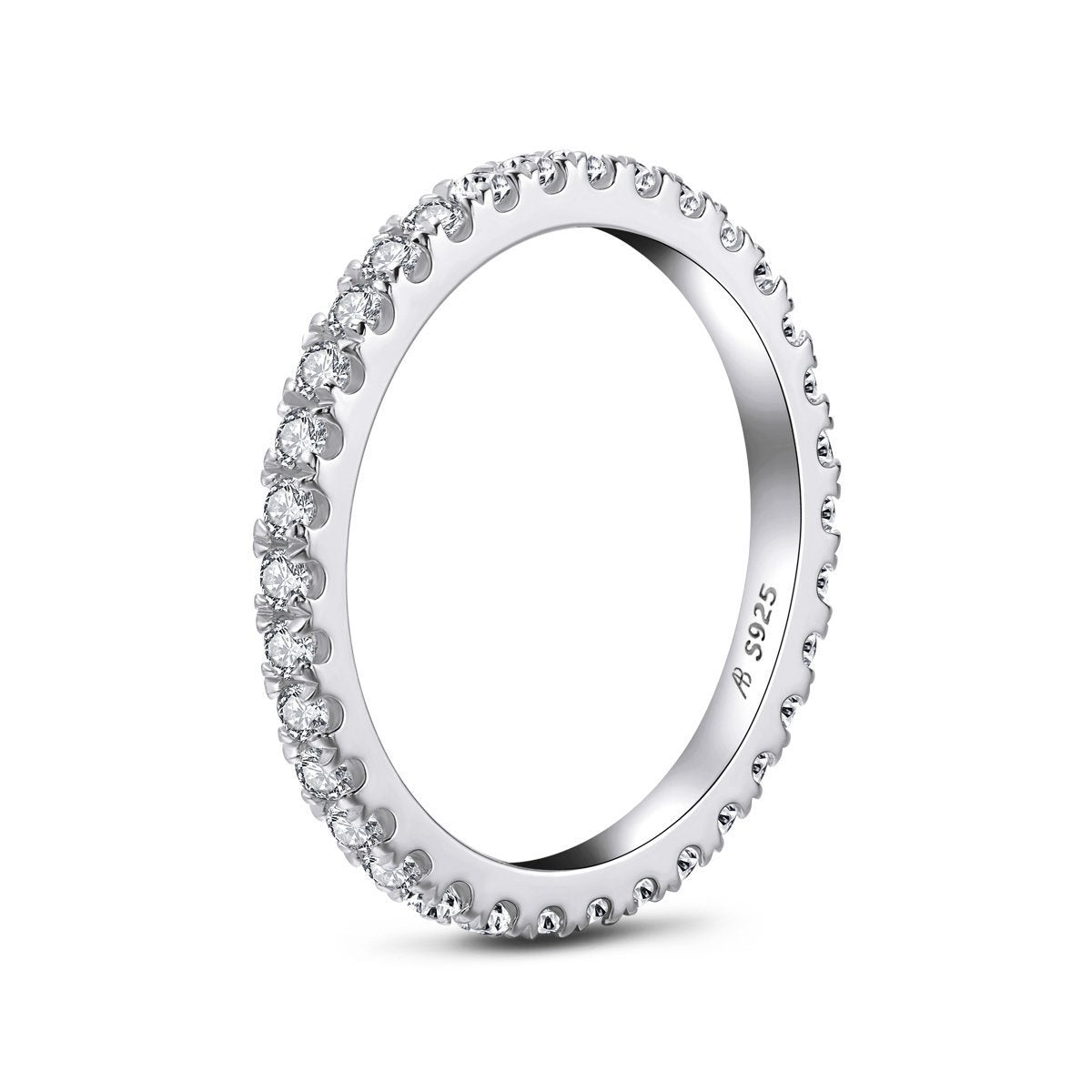 925 Sterling Silver Infinity Created CZ Eternity Band