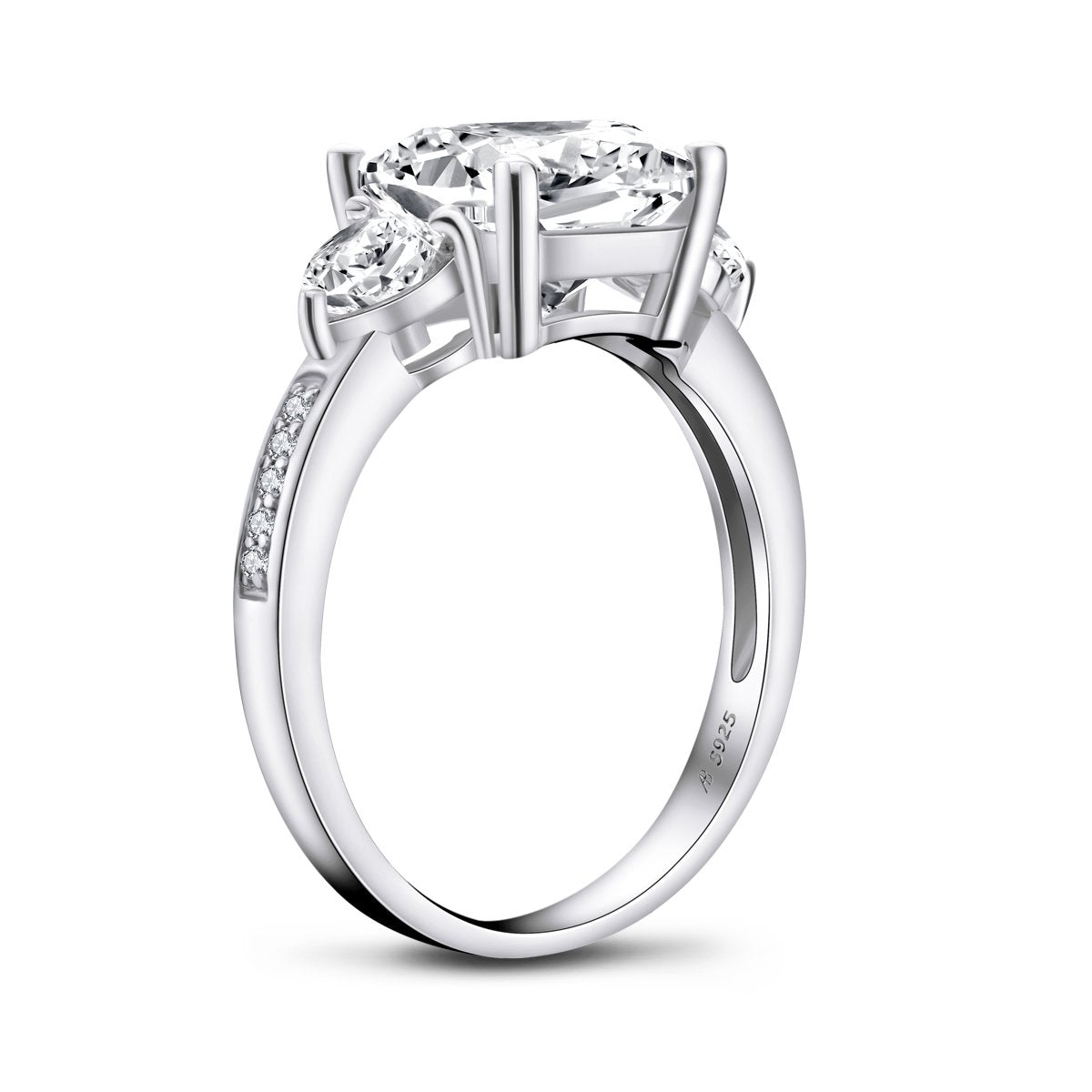 925 Sterling Silver Cushion CZ Stone Ring