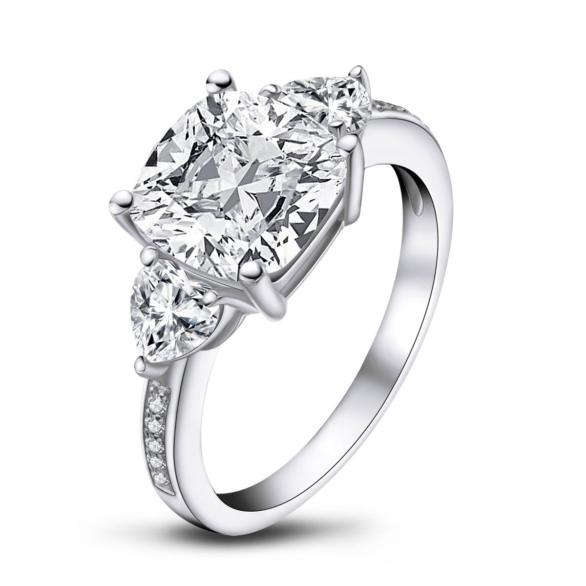 925 Sterling Silver Cushion CZ Stone Ring