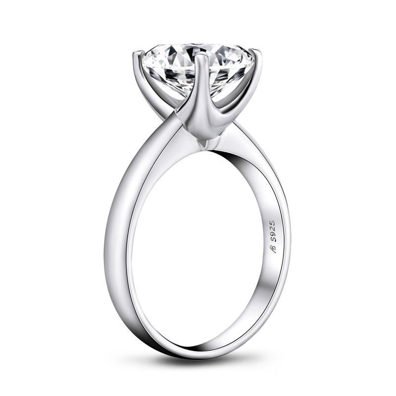 925 Sterling Silver Cushion Cut CZ Solitaire Ring